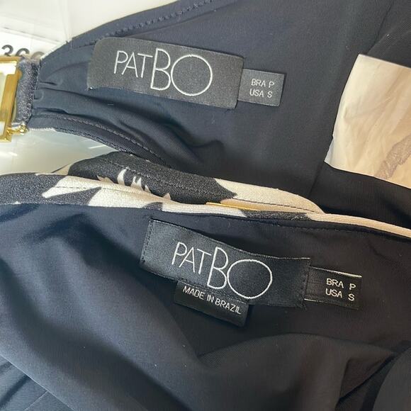 PatBO Dahlia Floral Black and White Mid Rise Bikini Swim Set Size Small - Picture 7 of 8